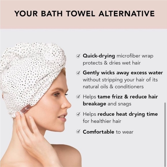 Kitsch Quick Drying Hair Towel Micro Dot - Picture 3 of 6